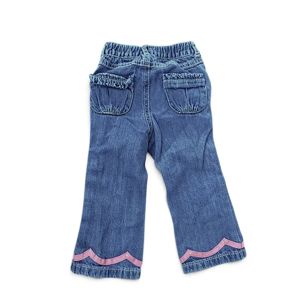 Gymboree 2013 Girls 12-18M Embroidered Circus Flare Jeans Bunny Ostrich